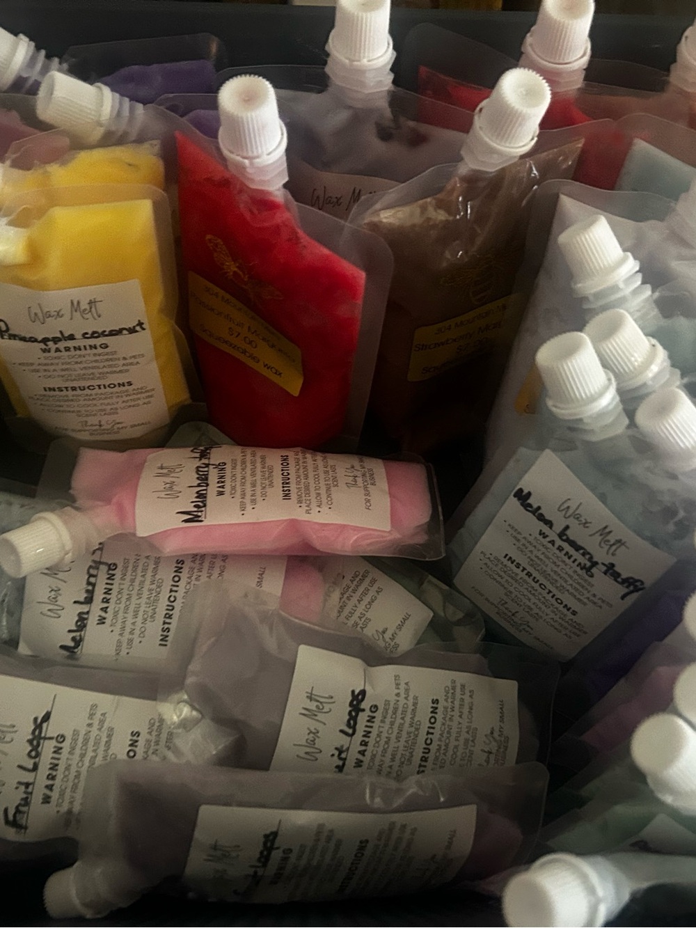 Assorted Scented squeezable Wax Melt Pouches - Multi Color4/$20